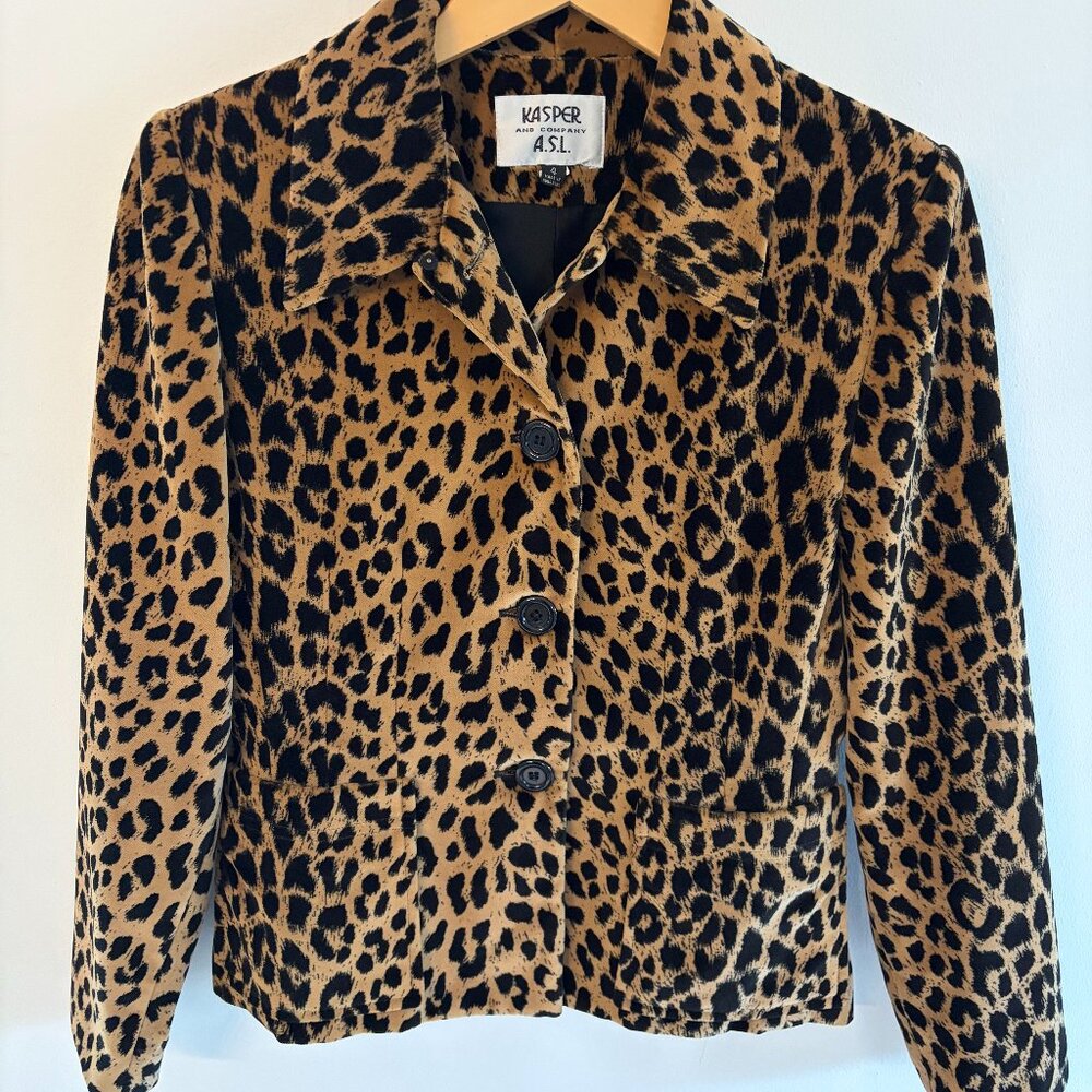 Casper Velvet Leopard Print Blazer